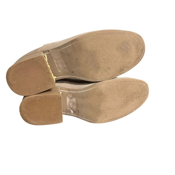 TOMS Boots Womens Size 10 Suede Block Heel Ankle Booties Zipper Casual Shoes - Picture 8 of 11